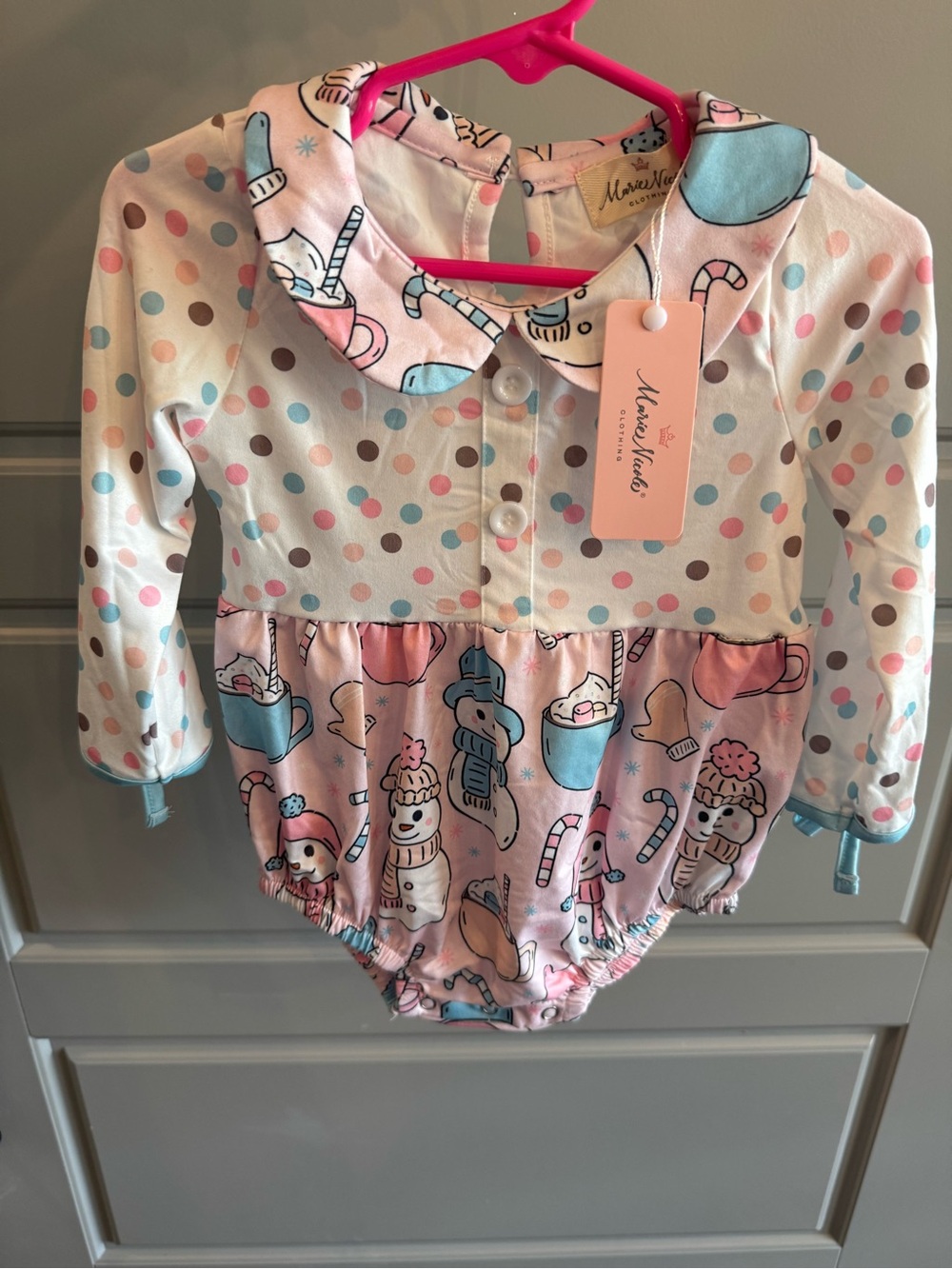 NWT Pink & Blue Holiday Print Baby Bodysuit Bunble